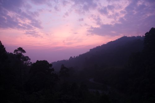 sunset at mountains